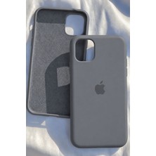 iPhone 11 Pro Max Için Kılıf Lansman Logolu Içi Yumuşak Kadife 11 Pro Max Kılıfı Silikon Gri