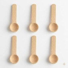 Kazan Hobi 6 Adet Mini Ahşap Baharat Kaşığı Seti; Doğal Kayın Ağacı Yuvarlak Uçlu Baharatlık Kaşığı, Tuz, Şeker Ölçeği, 7 cm Küçük Dekoratif Tahta Kaşık
