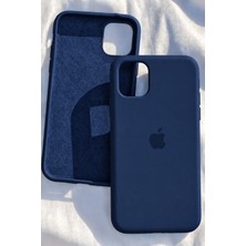 iPhone 11 Pro Için Kılıf Lansman Logolu Içi Yumuşak Kadife 11 Pro Kılıfı Silikon Lacivert