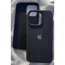 iPhone 13 Pro Için Kılıf Lansman Logolu Içi Yumuşak Kadife 13 Pro Kılıfı Silikon Siyah
