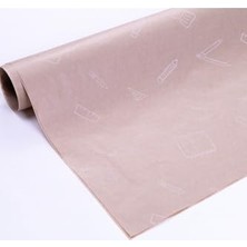 Kazan Hobi 5'li Büyük Boy Ambalaj; Paket Kağıdı, 70X100 cm Kırtasiye Desenli, Kraft-Beyaz
