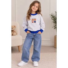 Alasat Unisex Çocuk Ayıcık Baskılı 3 Ip Sweatshirt