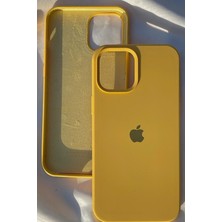 iPhone 14 Plus Için Kılıf Lansman Logolu Içi Yumuşak Kadife 14 Plus Kılıfı Silikon Sarı