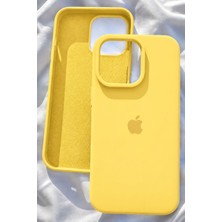 iPhone 14 Pro Max Için Kılıf Lansman Logolu Içi Yumuşak Kadife 14 Pro Max Kılıfı Silikon Sarı