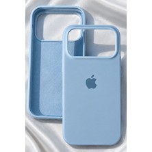 iPhone 17 Pro Max Için Kılıf Lansman Logolu Içi Yumuşak Kadife 17 Pro Max Kılıfı Silikon Bebek Mavi