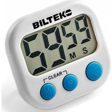 Kazan Hobi HOM-001 Beyaz Zamanlayıcı (Büyük Rakamlı Dijital Mutfak Saati; Yüksek Sesli Alarm, Manyetik Arka Taraf, Ayak, Beyaz)
