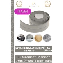 Denguva Premium Su Geçirmez Sızdırmaz Dayanıklı Pvc Yağ Kenar Küf Önleyici 3.2m Gri Izolasyon Bant 4 Adet