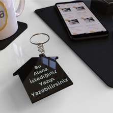 ZevaShop Ev Şeklinde Özel Yazılı Anahtarlık