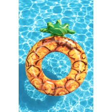 Bestway Ananas Figürlü Simit - Şişme Ananas Simit - Deniz Şişme Ananas Simit - Deniz Simit Ananas - Meyve Desenli Simit 116X88 Cm.