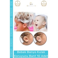 Denguva Özel Üretim Güvenli Su Kaçırmaz Yumuşak Bebek Banyo Kulak Koruyucu Şeffaf Bant 10 Adet