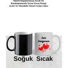 Elfi Sihirli Kupa Bardak - Seni Seviyorum Tasarımlı Isıyla Renk Değiştiren Kupa