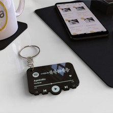 ZevaShop Özel Spotify Barkodlu ve Player Görünümlü Özel Kesim Anahtarlık