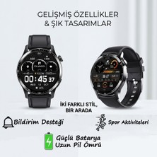 Tekvora 1.46 Inç Hd Ekranlı Akıllı Saat Bluetooth Gps Sesli Görüşme Bildirim ve Spor Takibi