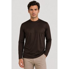 Vaganza Erkek Bisiklet Yaka Uzun Kollu T-Shirt U008171 Kahve