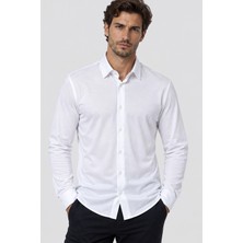 Gızzıt Italy Erkek Regular Fit Uzun Kollu Modal Gömlek U008226 Beyaz