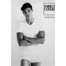 Enrico Coveri ET1001 Erkek Pamuk Kısa Kollu Atlet U008240 Beyaz