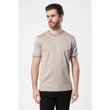 Vaganza Erkek Bisiklet Yaka Merserize T-Shirt U008319 Bej