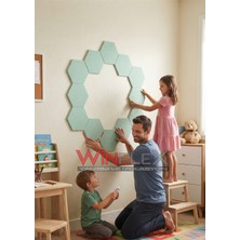 Winflex 12'li Altıgen Akustik Kumaş Panel (17X20 Cm) Su Yeşil