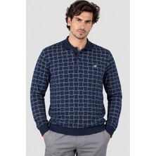 Ted Baker Td Bkr Erkek Polo Yaka Düğmeli Uzun Kollu T-Shirt U008140 Lacivert