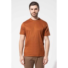 Vaganza Erkek Bisiklet Yaka Merserize T-Shirt U07018 Tobacco