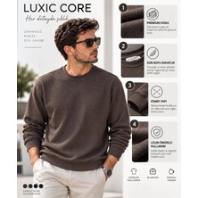 Luxic Core Erkek Bisiklet Yaka Uzun Kollu Triko Kazak Günlük Şık Rahat Basic