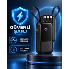 Abstrax Tech Dahili Kablolu 10.000 Mah Powerbank – 22,5W Hızlı Şarj, Dijital Göstergeli, Type‑c / Lightning / Micro USB