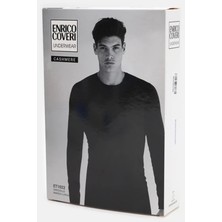 Enrico Coveri ET1022 Erkek Modal Kaşmir Karışım Uzun Kollu Içlik U008235 Siyah