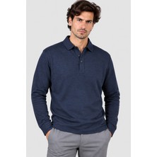 Ted Baker Td Bkr Erkek Uzun Kollu Polo Yaka Düğmeli T-Shirt U008098 Lacivert