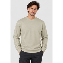 Gızzıt Erkek Yıkamalı Bisiklet Yaka Sweatshirt U007841 Krem