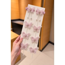 Emk Shop Kelebek Detaylı Inci Şelalesi Toka 1 Çift