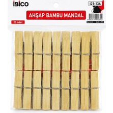 Go İthalat 20PCS Büyük Ahşap Bambu Mandal (5263)