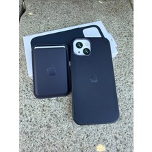 Madam Case Apple iPhone 14 Plus Uyumlu Dming M-Safe Kartlıklı Deri Premium Kılıf Lacivert