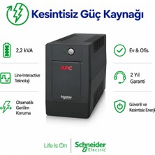 Schneider Apc Easy Ups BVG2200I-GR 2200VA 1200W Line Interactive Avr 4 Schuko Priz Kesintisiz Güç Kaynağı
