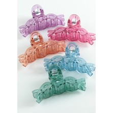 Meks Fiyong Şeffaf Renkli Mandal Toka 8 cm