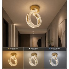 Mavera Lighting Siena Plafonyer Avize 3 Renk LED Isıklı Salon Oturma Odası Avize
