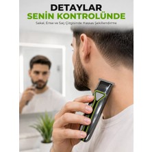 MidasTech Profesyonel Erkek Tıraş Makinesi 3 Taraklı T Tipi Bıçaklı USB Şarjlı Saç Sakal Kesme Makine