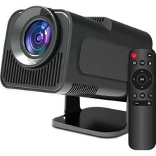 MidasTech Android Projeksiyon Siyah Taşınabilir Sinema Projektörü 4K 1080P Ev Sineması Bluetooth Midastec