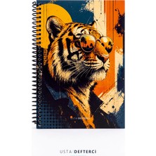 Usta Defterci | A5, Kareli, Spiralli, 80 Yaprak (160 Sayfa), Animal Heroes Serisi, El Yapımı Defter