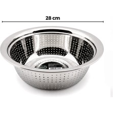 Go İthalat 28CM Kulpsuz Paslanmaz Metal Sepet Süzgeç (784)