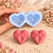 Luce Mondo Craft Silikon Kalıp Çiçek Geometrik Kalp Kalıbı 2 Li