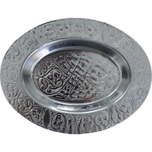 Kahveci Elektronik Store Paslanmaz Çelik Oval Tepsi – 304 Kalite Krom, Dekoratif ve Servis Amaçlı Küçük Tepsi (18 Cm)