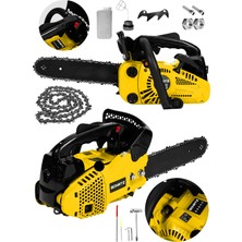 Schatz 25CC Mini Benzinli Testere Ağaç Odun Dal Budama ve Kesme Testeresi Hızar Motoru 35CM Testere Sarı