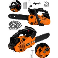 Schatz 25CC Mini Benzinli Testere Ağaç Odun Dal Budama ve Kesme Testeresi Hızar Motoru 35CM Testere Turuncu