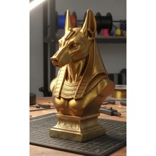 Fut Cards Tr Lüks Gold Anubis Büstü – Mısır Mitolojisi Dekoratif Masa Üstü Heykel