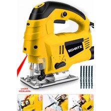 Schatz 800 W Lazerli Devir Ayarlı Dekupaj Testere Makinesi Sarı + 5 Adet Testere Ucu