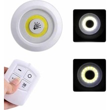 Emt Pazarlama® Dolap Işığı Mutfak Rafı Işığı Uzaktan Kumandalı 3 Lü Spot LED Lamba