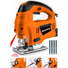 Schatz 800 W Lazerli Devir Ayarlı Dekupaj Testere Makinesi Turuncu + 5 Adet Testere Ucu