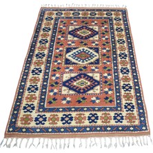 Kilim Antik El Dokuma Oygulu Kabartmalı Niğde Kars Yörük Yün Halı 1817 - Yeni - Çok Renkli