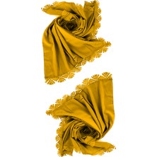 2 Adet, Bal Köpüğü Renk Iğne Oyası Mevlüt Örtüsü, Çeyizlik Şal