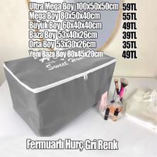 Gri Renk Fermuarlı Hurç Yeni Baza Boy 80X45X20CM